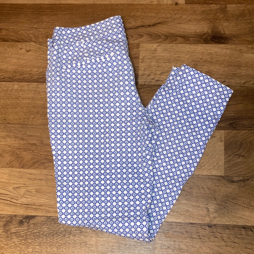 Old Navy The Diva Blue and White Geometric Pants